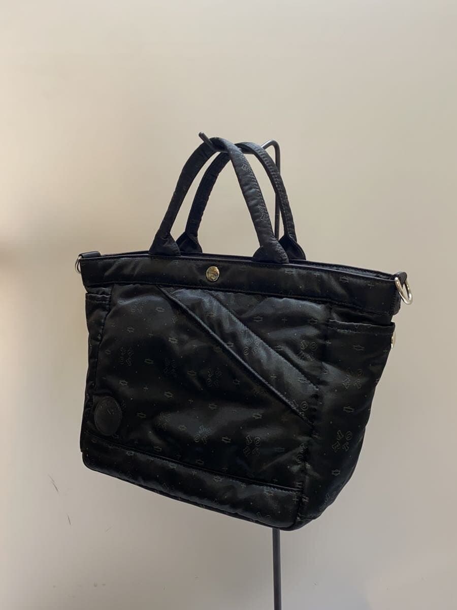 POTR Tote Bag Nylon BLK All Over Pattern 2