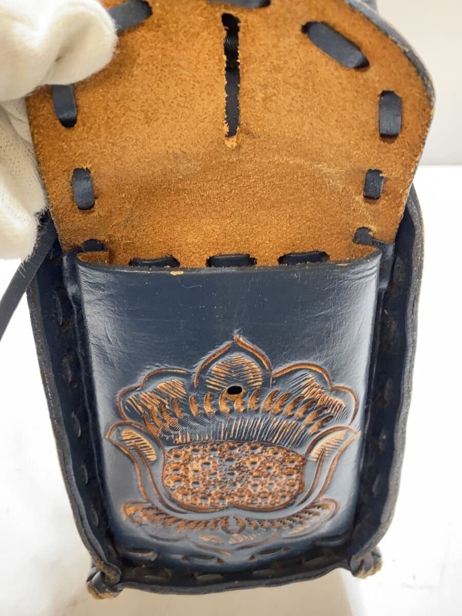 Carving Tribes Handbag Leather BLU 7