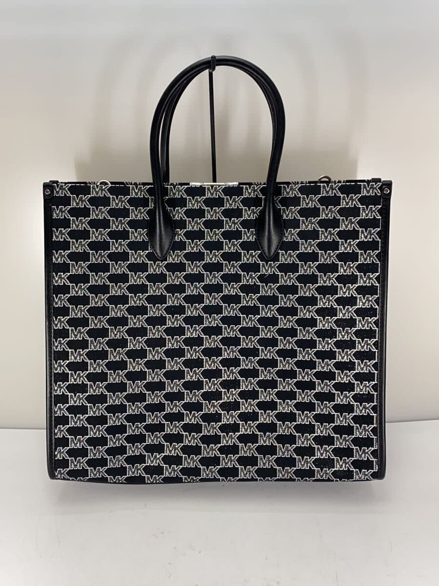MICHAEL KORS Tote Bag Canvas BLK All Over Pattern 3