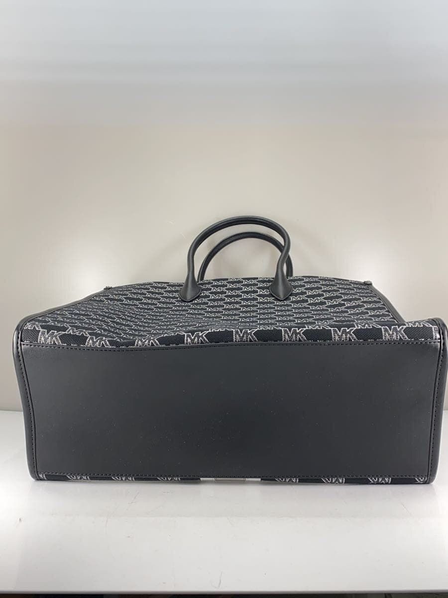 MICHAEL KORS Tote Bag Canvas BLK All Over Pattern 4