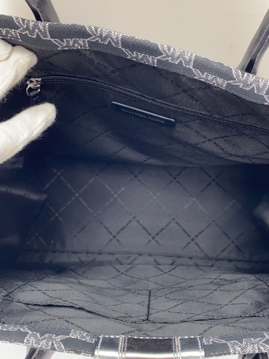 MICHAEL KORS Tote Bag Canvas BLK All Over Pattern 6