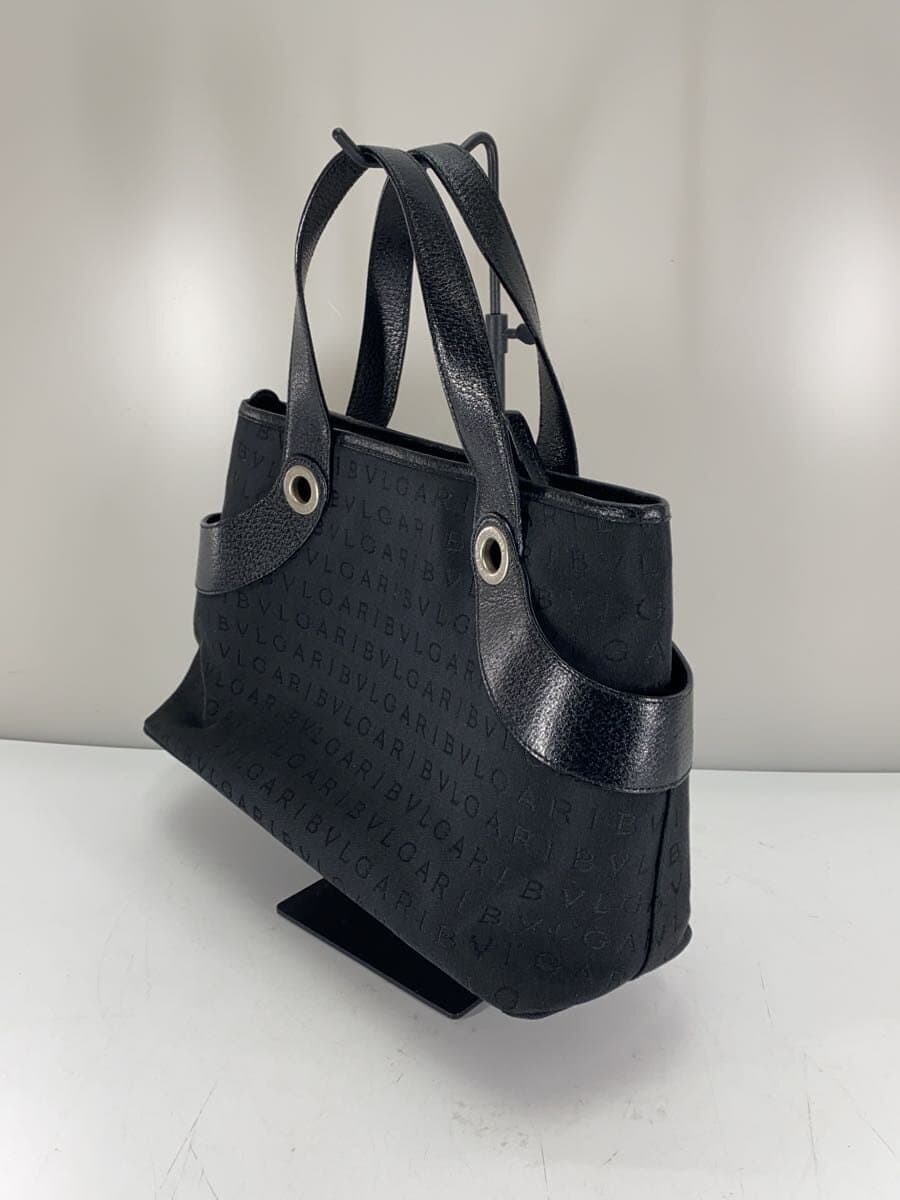 BVLGARI Tote Bag Canvas BLK Logo Mania 2