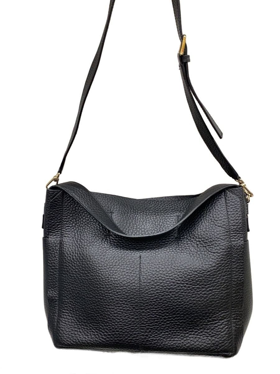 FURLA Shoulder Bag Leather BLK Solid Ｆ6852 3