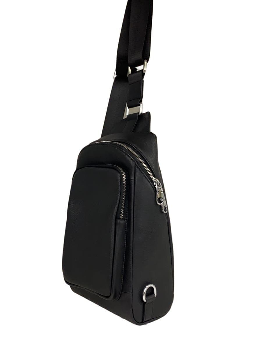 Other Brand Shoulder Bag Leather BLK Solid 2