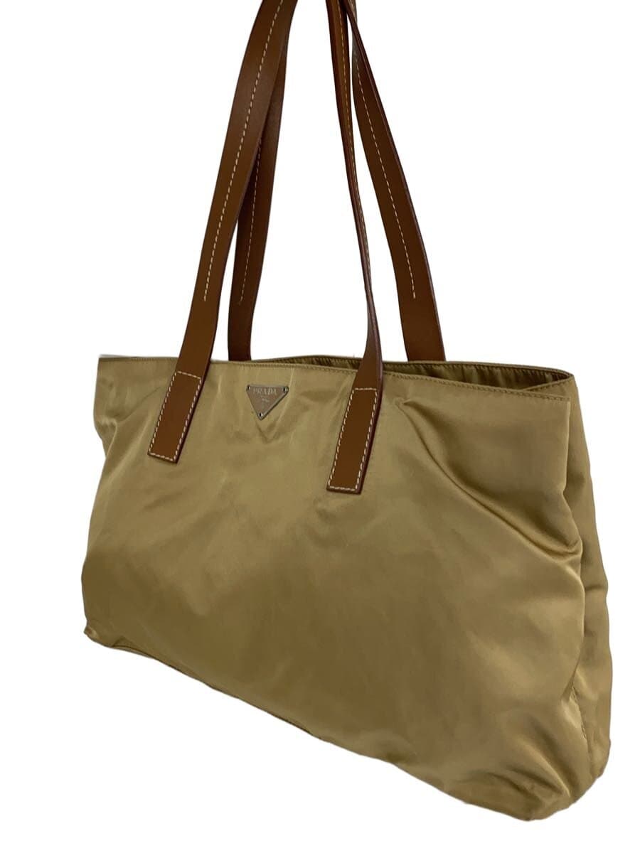 PRADA Tote Bag Nylon BEG Solid 2
