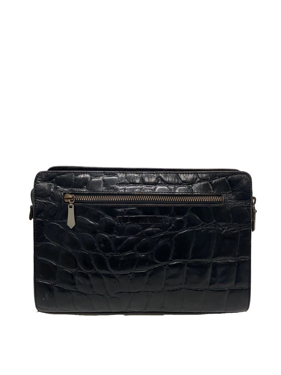 Jean Paul GAULTIER HOMM Earchive Embossed Clutch Bag Second Bag Leather BLK Animal 3