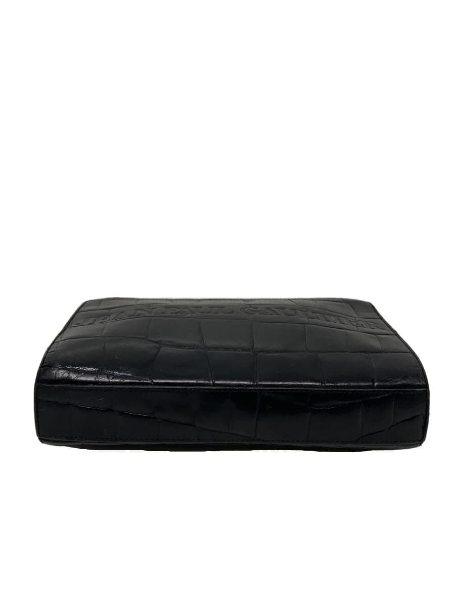 Jean Paul GAULTIER HOMM Earchive Embossed Clutch Bag Second Bag Leather BLK Animal 4