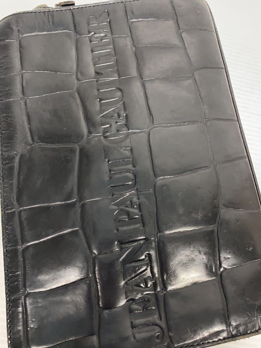 Jean Paul GAULTIER HOMM Earchive Embossed Clutch Bag Second Bag Leather BLK Animal 5