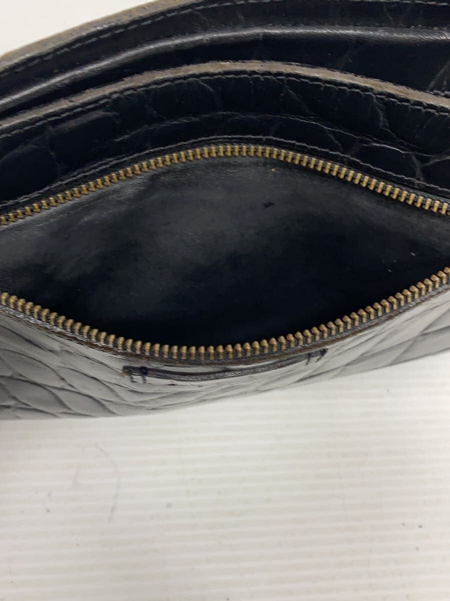 Jean Paul GAULTIER HOMM Earchive Embossed Clutch Bag Second Bag Leather BLK Animal 8