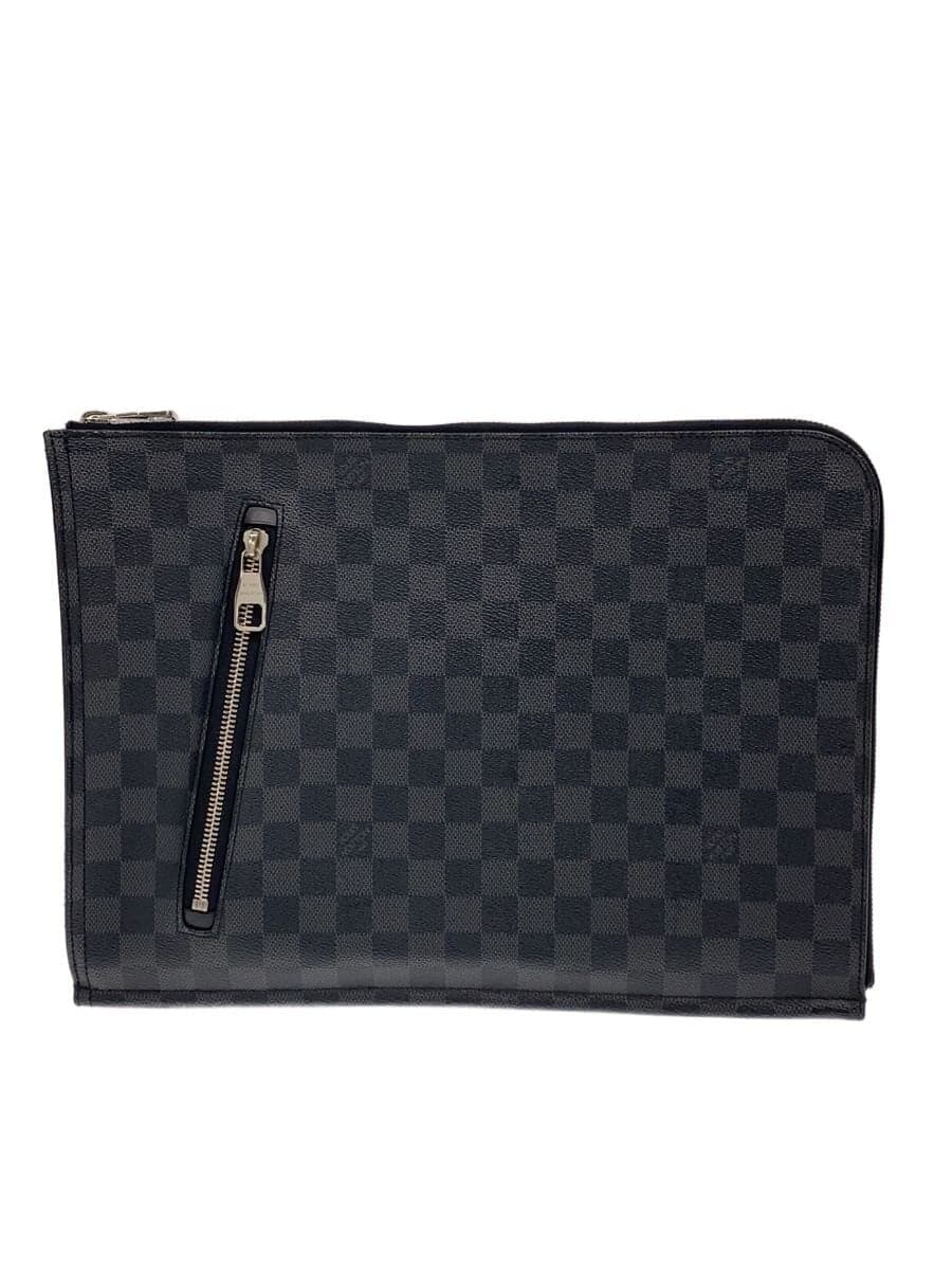 LOUIS VUITTON Posh Document - Damier Graphite PVC BLK All-over pattern N48247