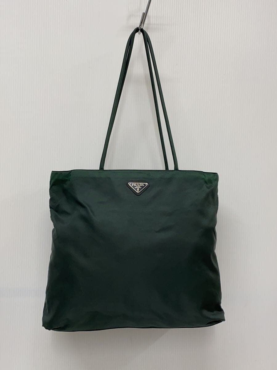 PRADA Tote Bag Nylon KHK Solid B4681