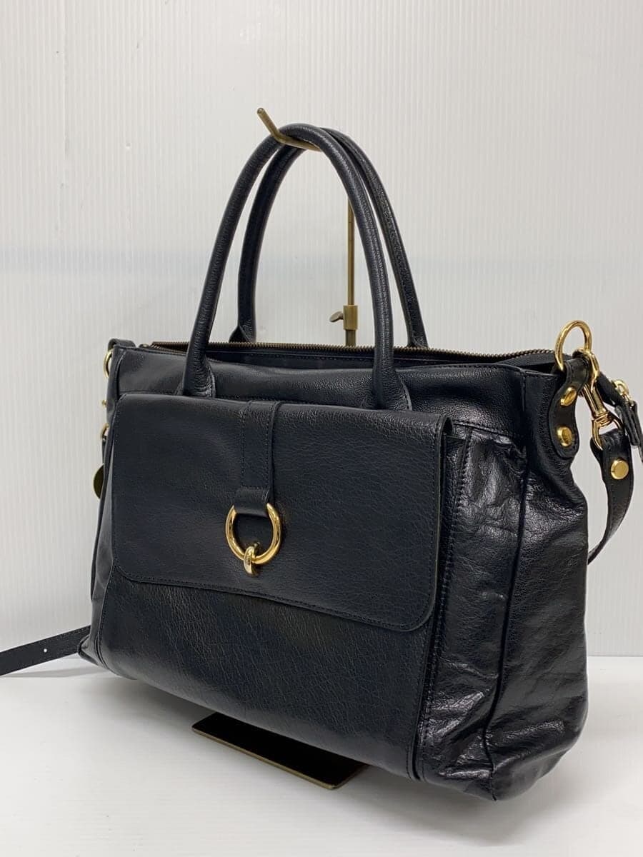 BARDOT ROSE Shoulder Bag Leather BLK Solid 2