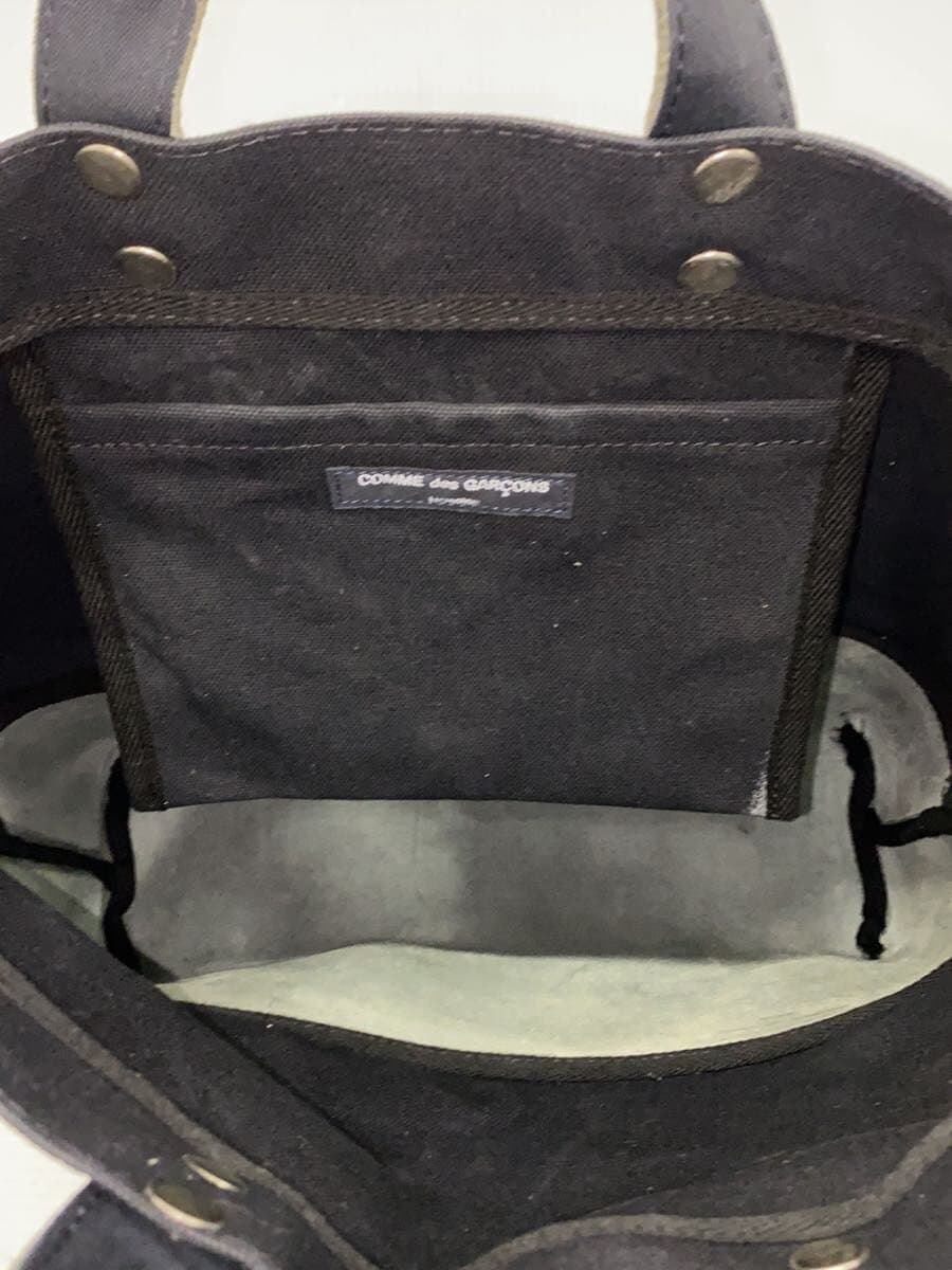 COMME des GARCONS HOMME Canvas Leather Tote Bag Cotton Black Solid HB-K 203 6