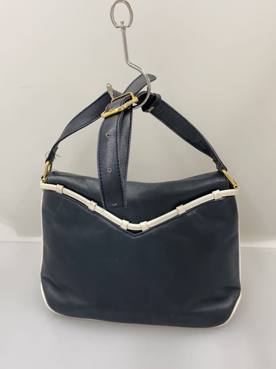 CELINE shoulder bag leather NVY 3