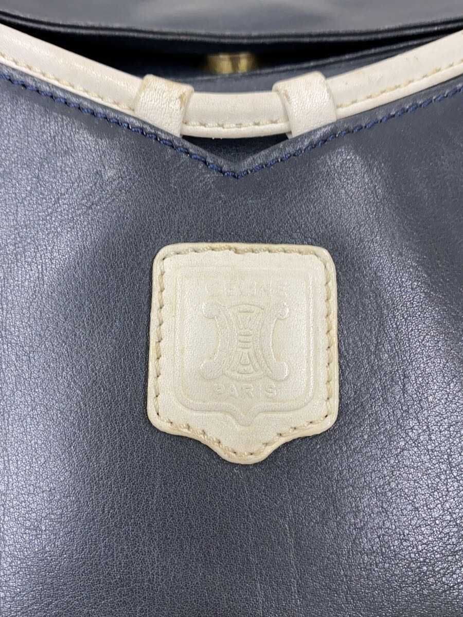CELINE shoulder bag leather NVY 5