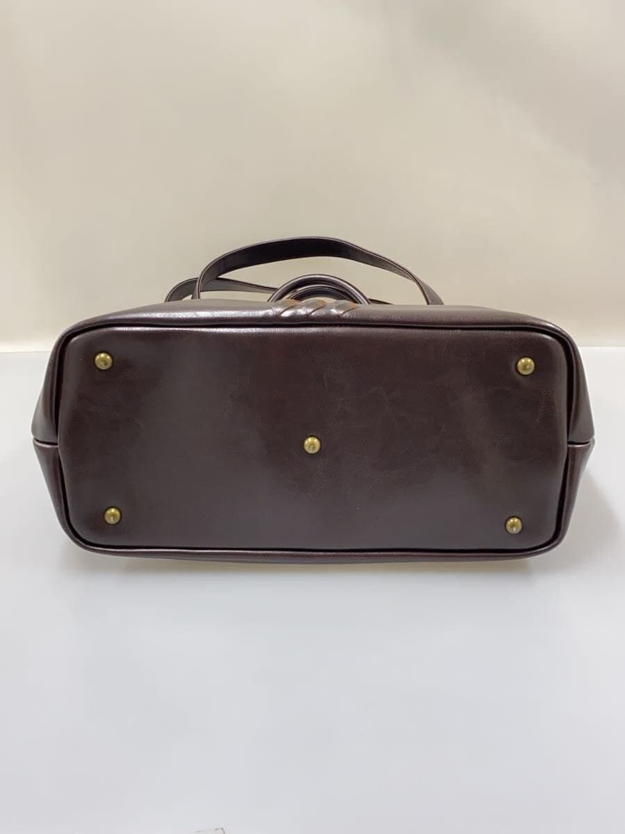 Youta tote bag leather BRW plain 4