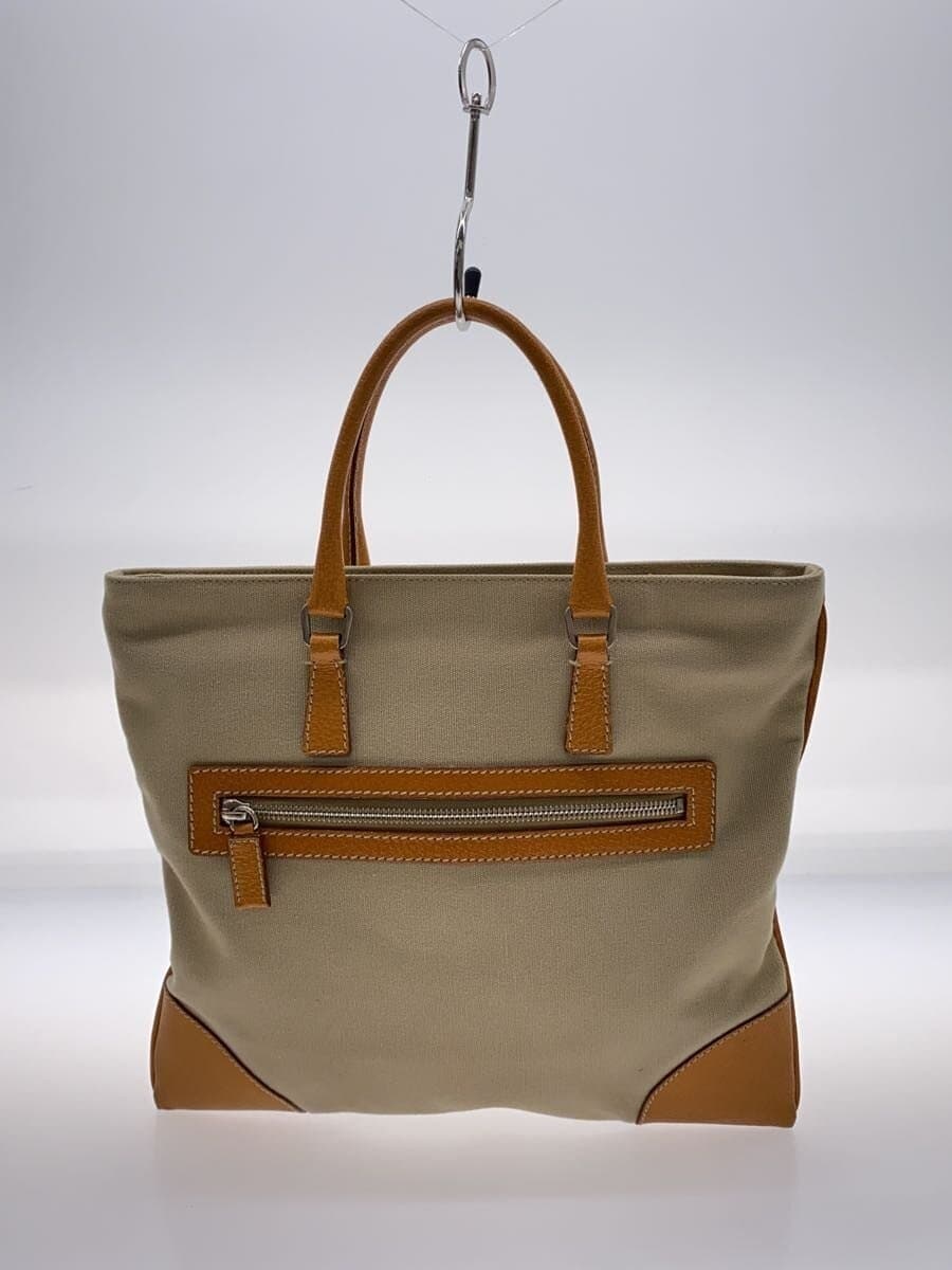 PRADA tote bag canvas BEG 3