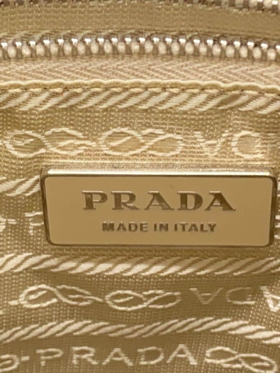 PRADA tote bag canvas BEG 5