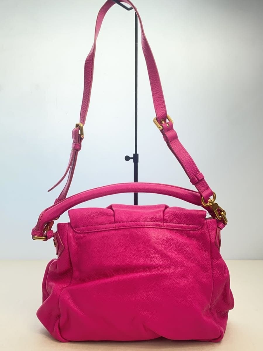 MARC JACOBS Shoulder Bag Leather PNK Solid 3