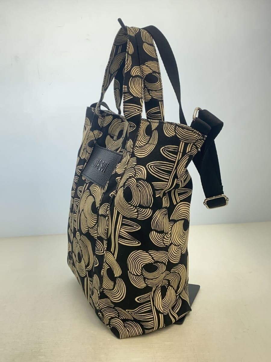 ANNA SUI Shoulder Bag Canvas BLK All Over Pattern Archive Tote 2