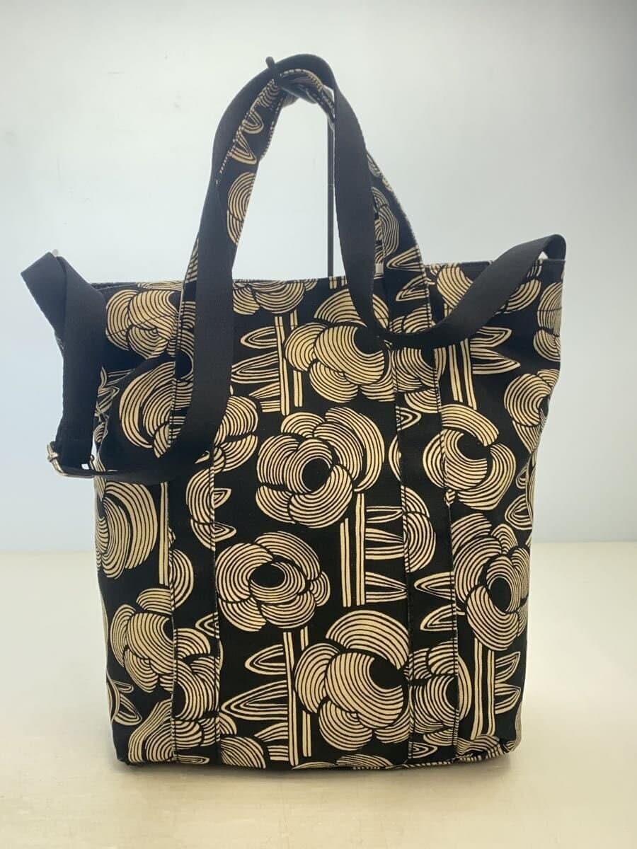 ANNA SUI Shoulder Bag Canvas BLK All Over Pattern Archive Tote 3