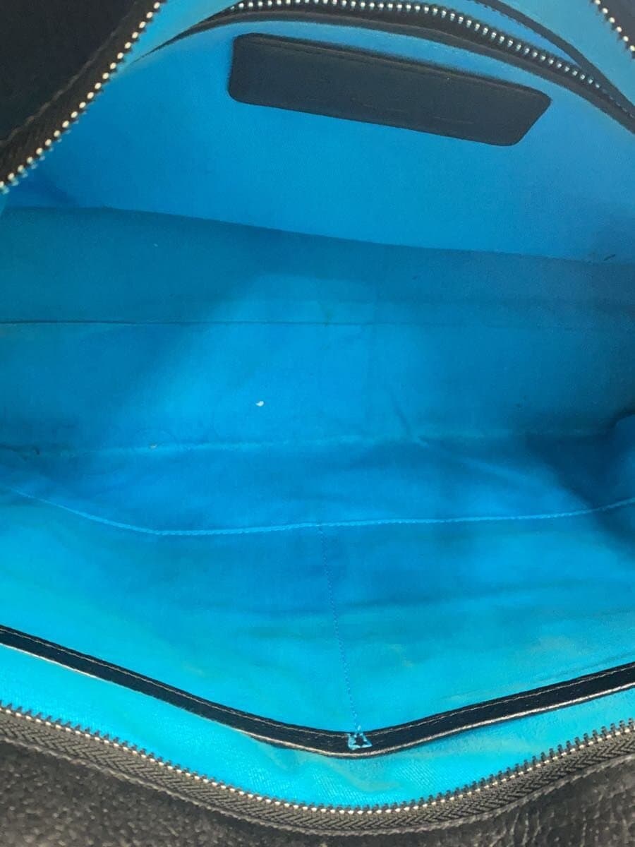 Pid Tote Bag Leather BLK Solid Sbille Shrunken Leather Corner Scuff 6