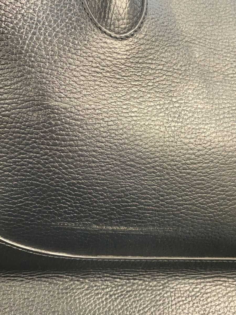 Pid Tote Bag Leather BLK Solid Sbille Shrunken Leather Corner Scuff 9