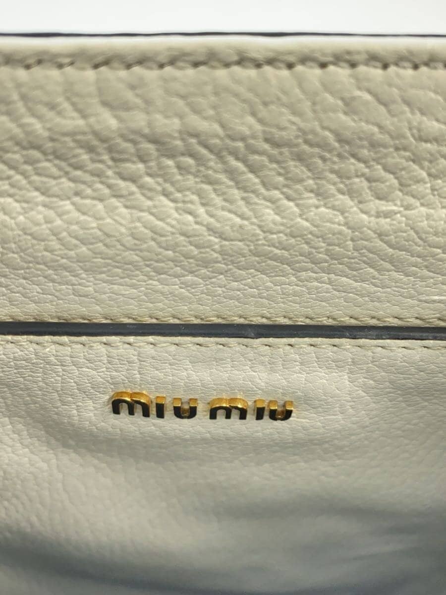 MIU MIU Shoulder Bag Leather WHT Plain 5BA231 5