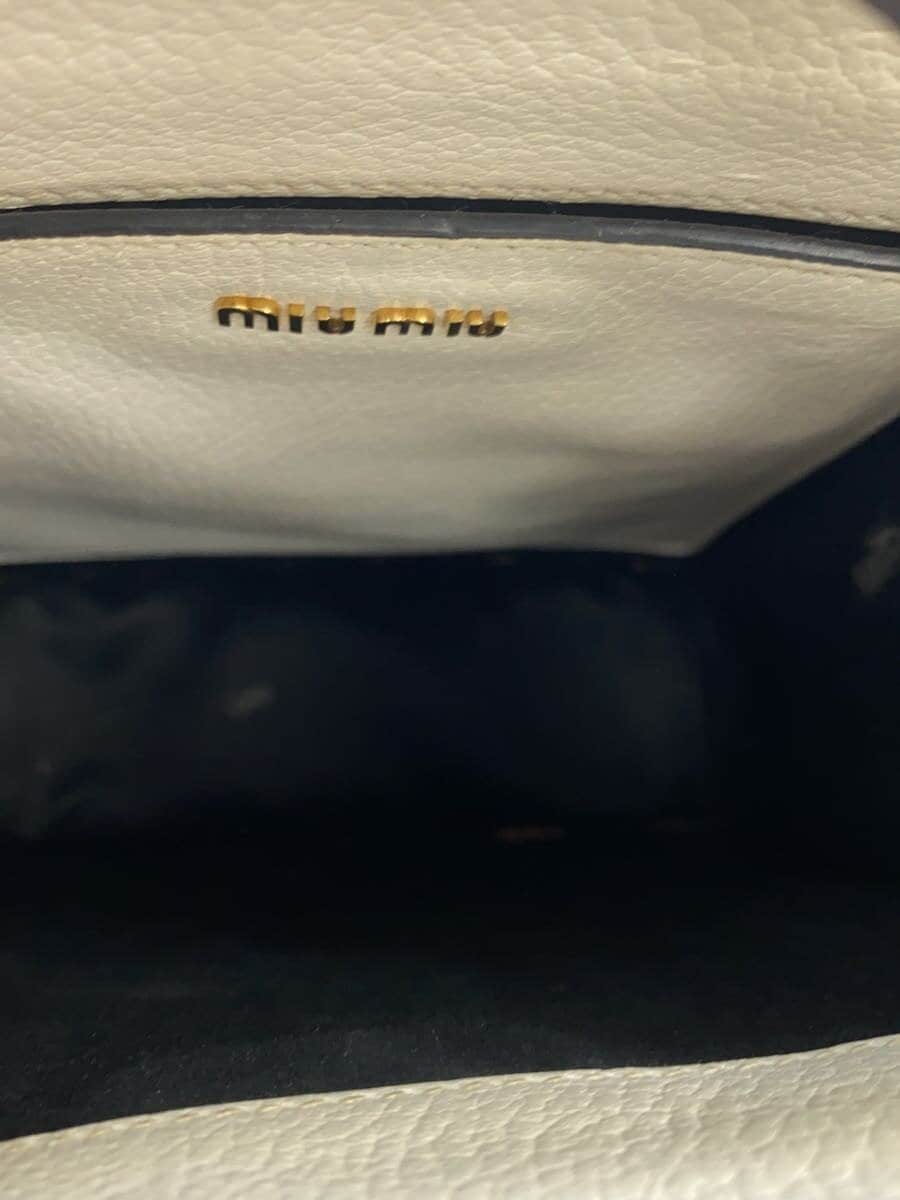 MIU MIU Shoulder Bag Leather WHT Plain 5BA231 6