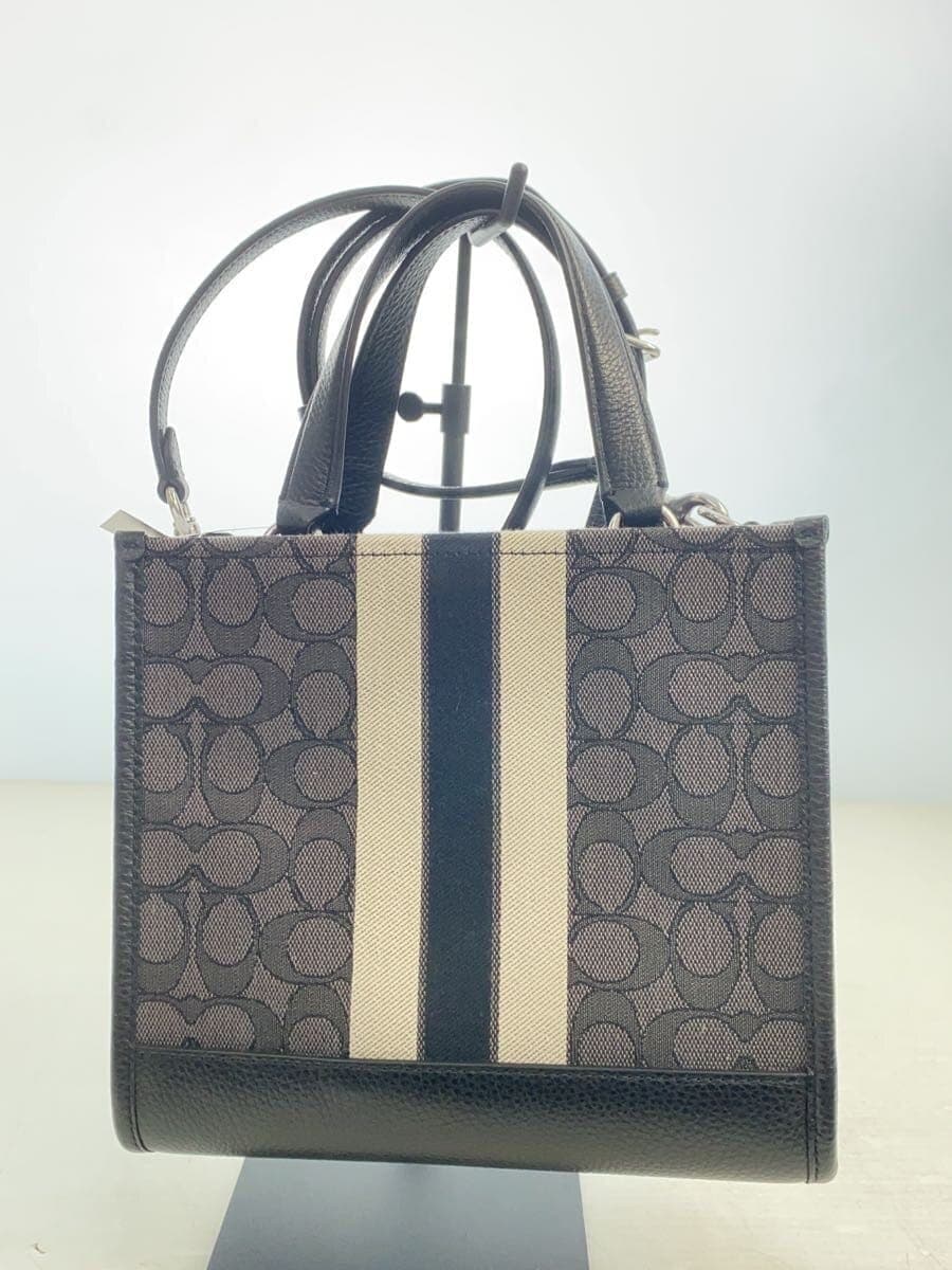 COACH handbag canvas BLK all-over pattern CQ878 3