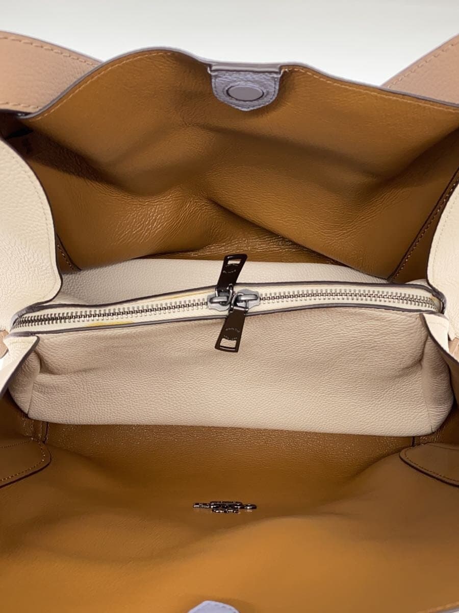 COACH Shoulder Bag Hadley Hobo Color Block All Leather Leather WHT 76088 6