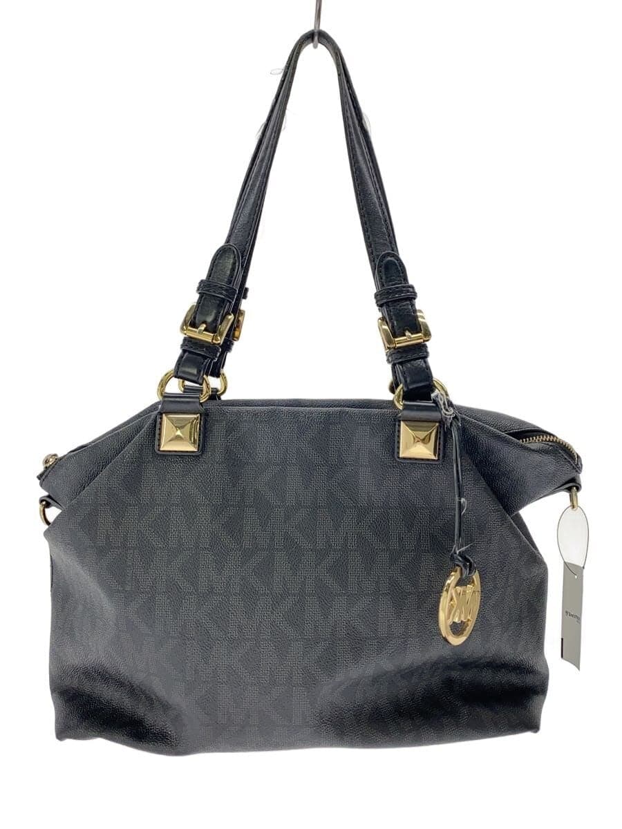 MICHAEL KORS Shoulder Bag Leather BLK All Over Pattern AP-1207