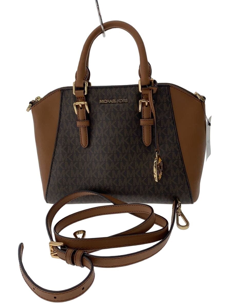 MICHAEL KORS Shoulder Bag Leather BRW All Over Pattern DI-2001