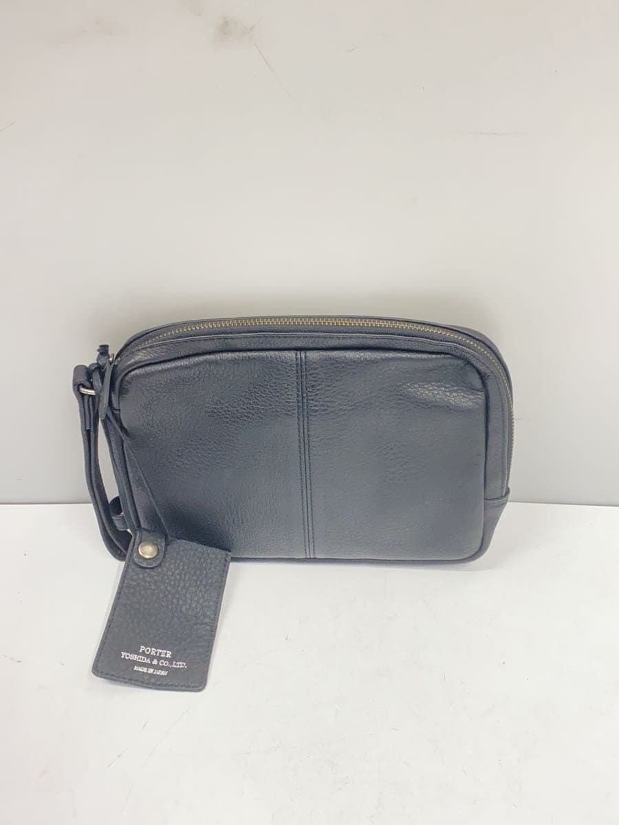 PORTER Second Bag Leather BLK Solid 2