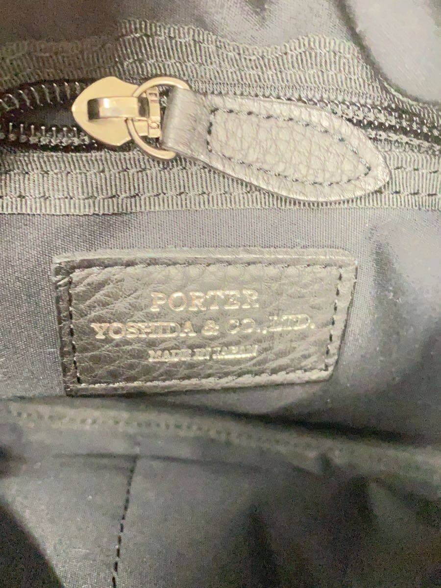 PORTER Second Bag Leather BLK Solid 4