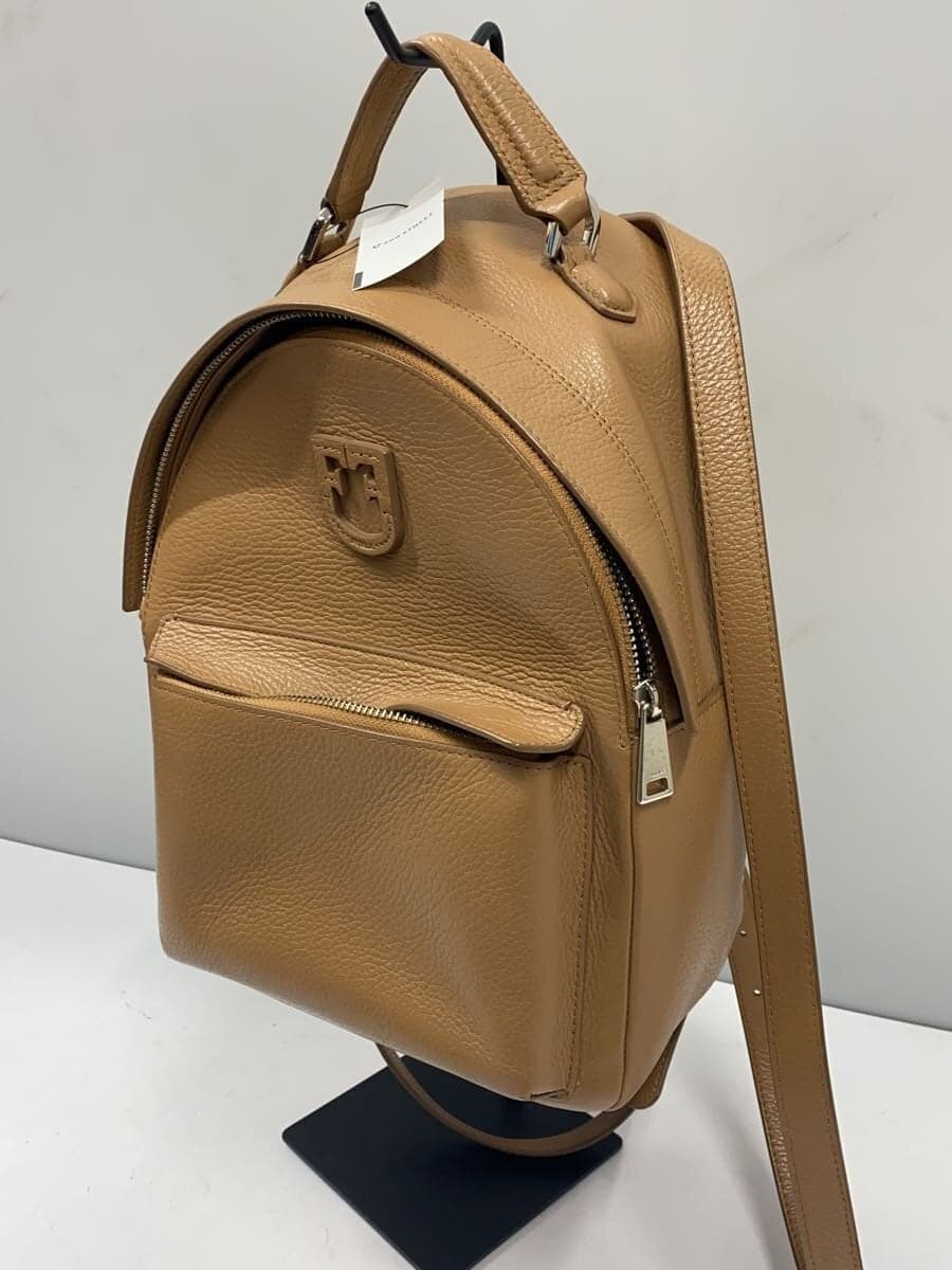 FURLA Backpack Leather BRW Solid Color 2