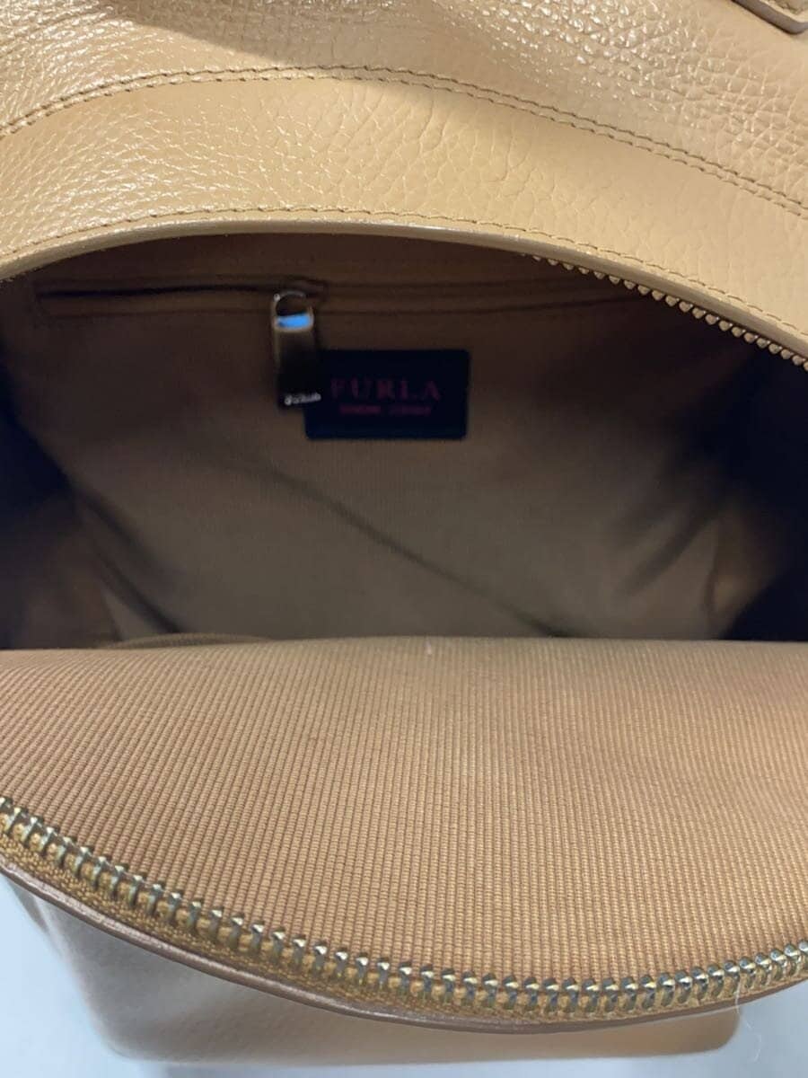FURLA Backpack Leather BRW Solid Color 6