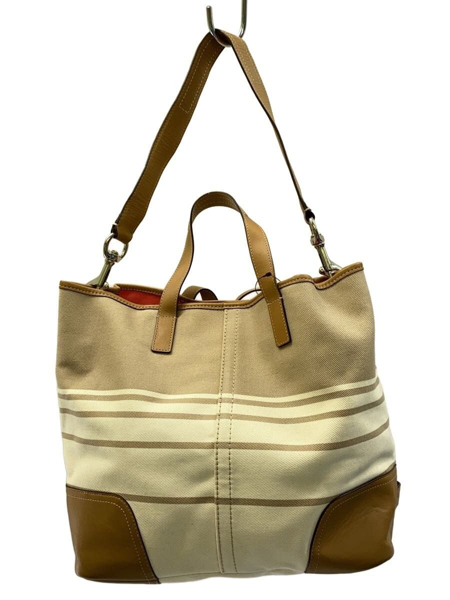 COACH Handbag_All Leather Canvas BEG Solid