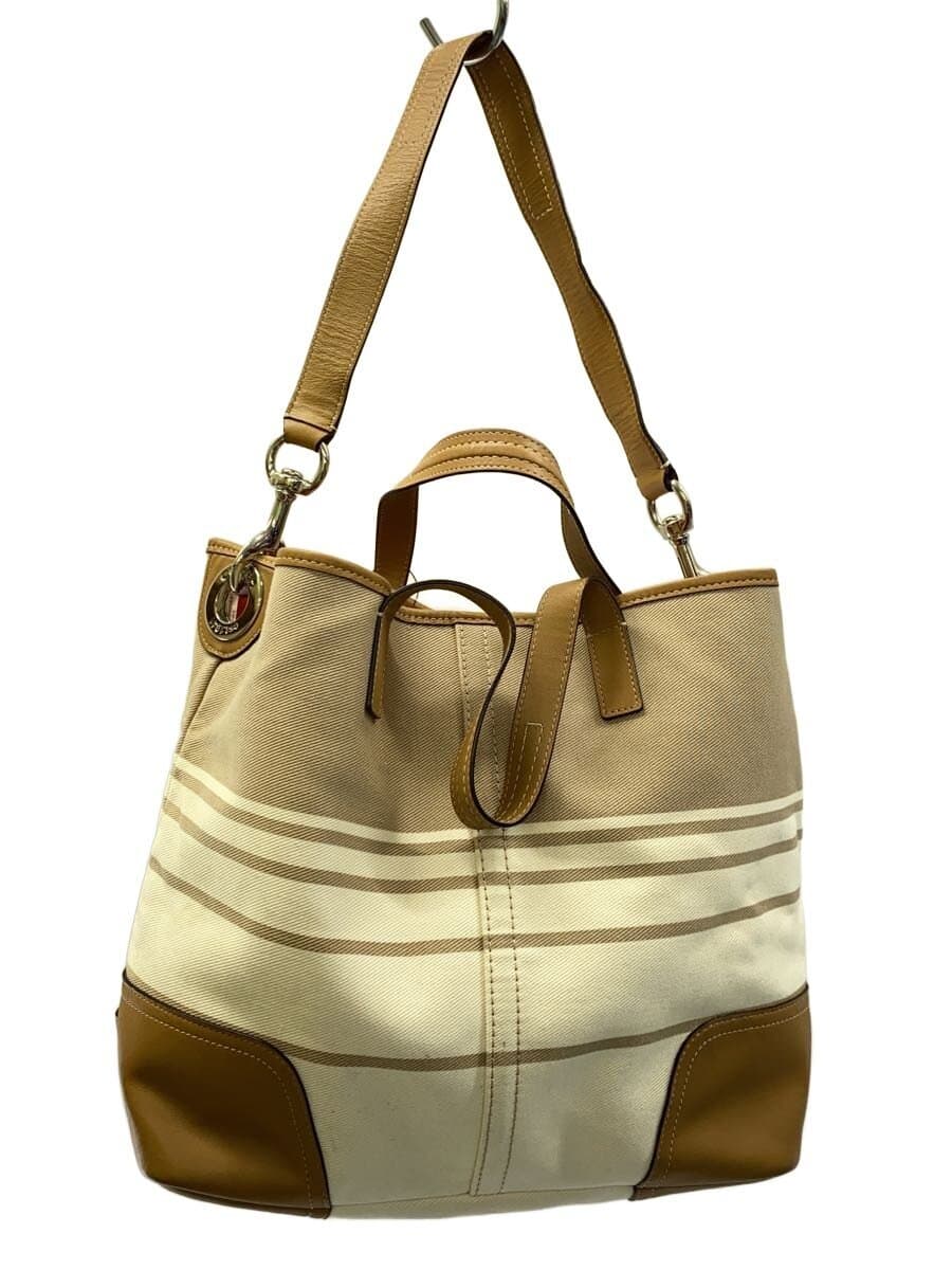 COACH Handbag_All Leather Canvas BEG Solid 3