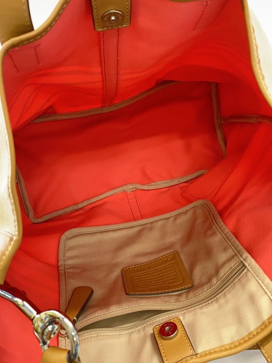 COACH Handbag_All Leather Canvas BEG Solid 6