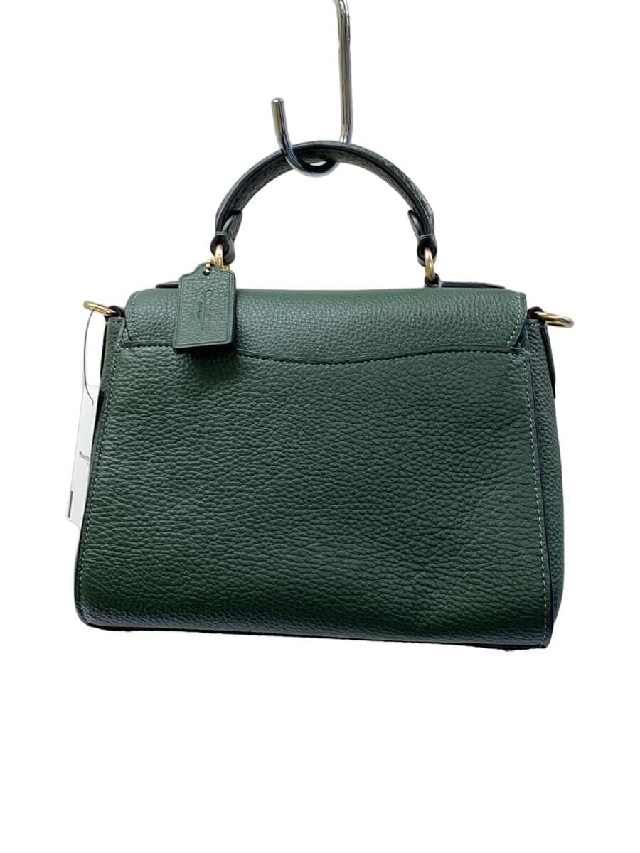 COACH Morgan Top Handle Satchel 2-Way Shoulder Bag Leather GRN CE568 3