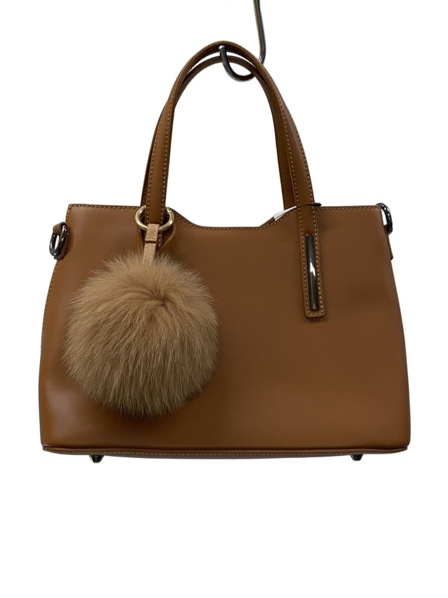 Other Brand MAURO FABIANI 2-Way Fur Charm Shoulder Bag Leather CML Solid