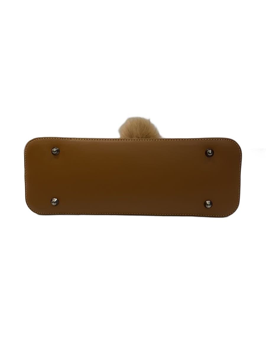 Other Brand MAURO FABIANI 2-Way Fur Charm Shoulder Bag Leather CML Solid 4