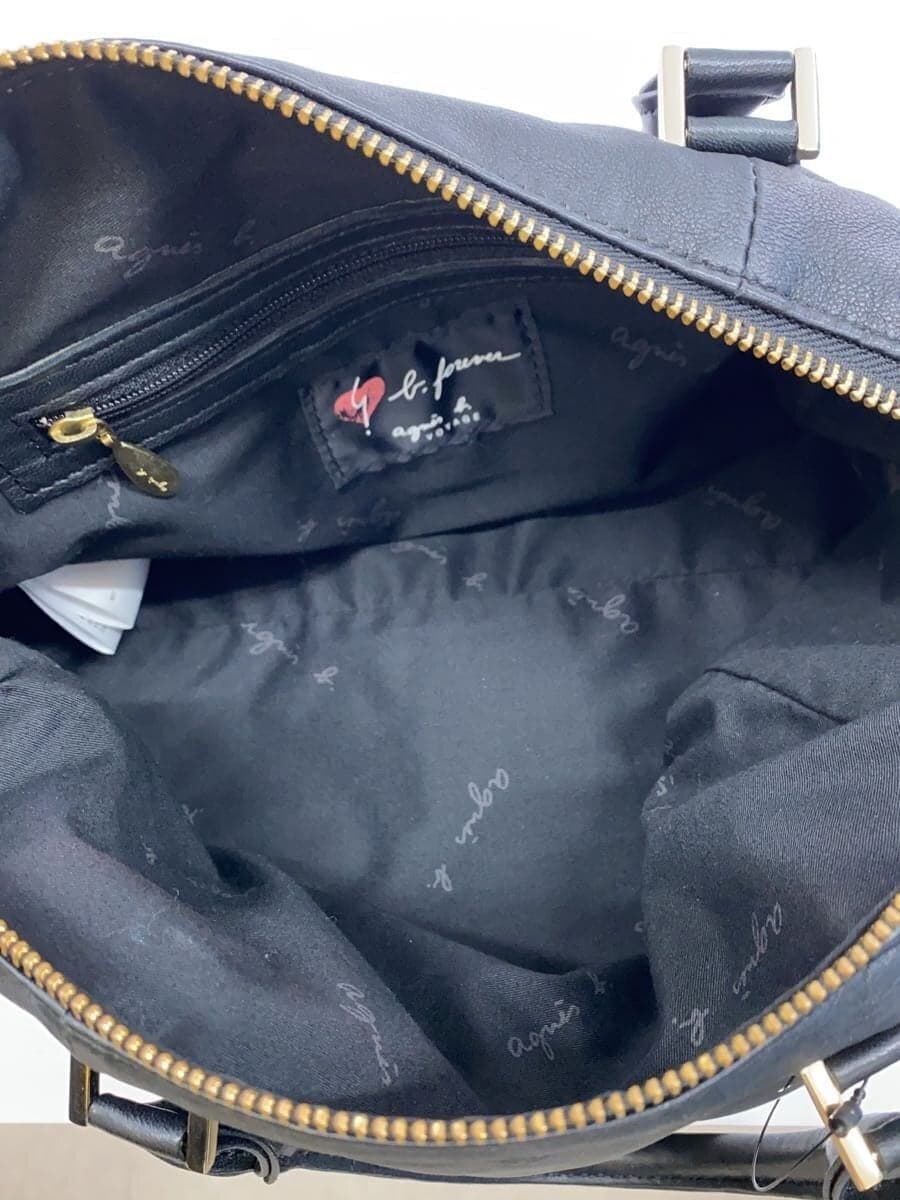 agnes b. Mini Handbag Sheepskin BLK Solid 6