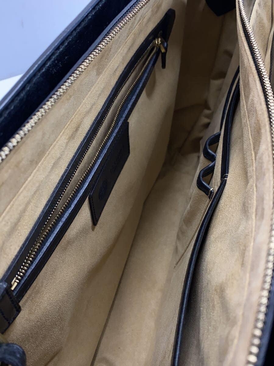 GANZO Bridle Leather Bag Leather BLK Plain 6