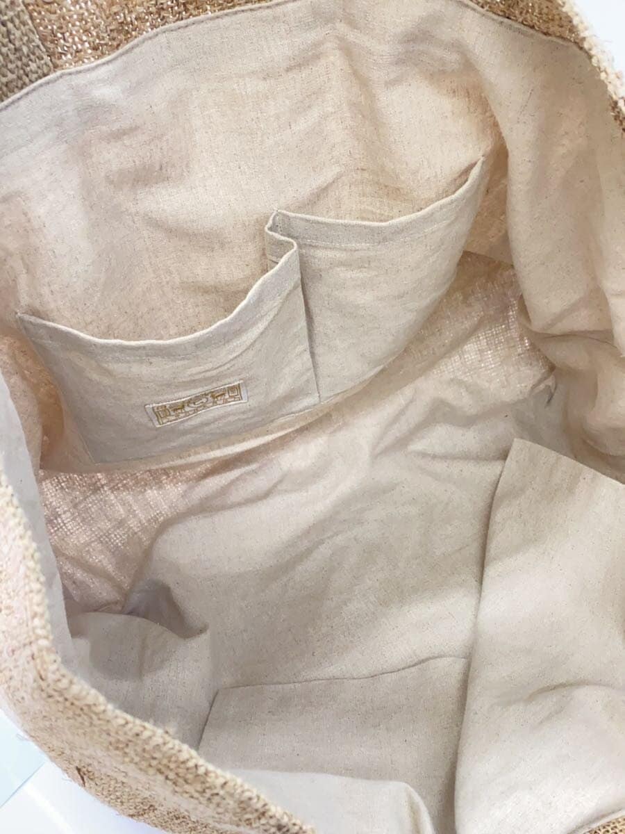 Nakagawa Masashichi Shoten Handwoven Linen Thick Yarn Bag Linen BRW Solid Color 6