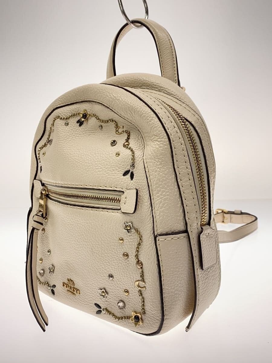 COACH Backpack Leather WHT F49125 2