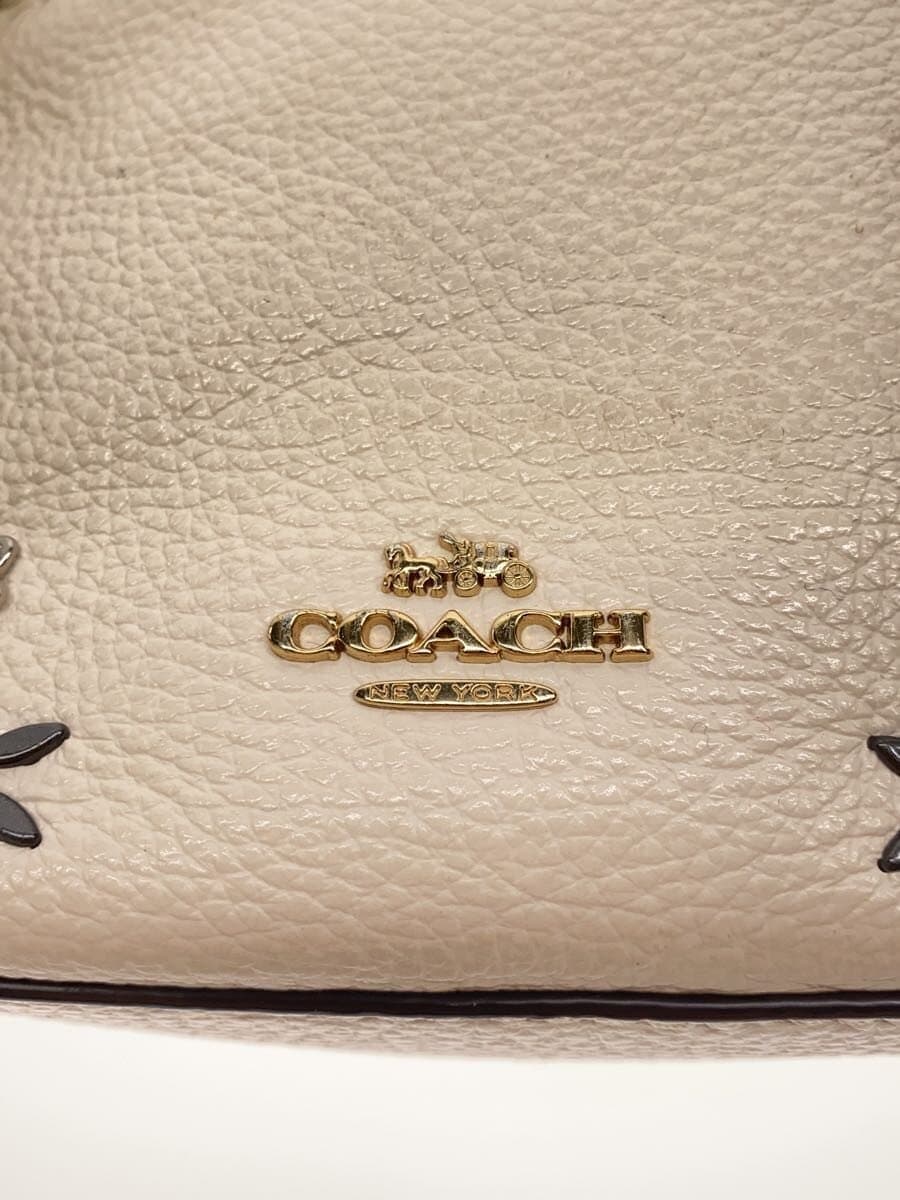 COACH Backpack Leather WHT F49125 5