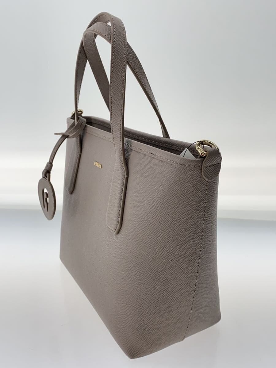 FURLA Tote Bag Leather BEG Solid 2
