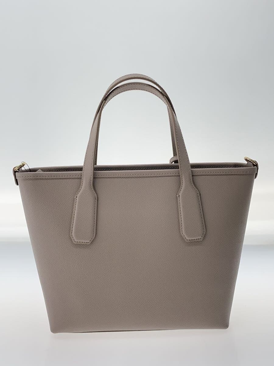 FURLA Tote Bag Leather BEG Solid 3